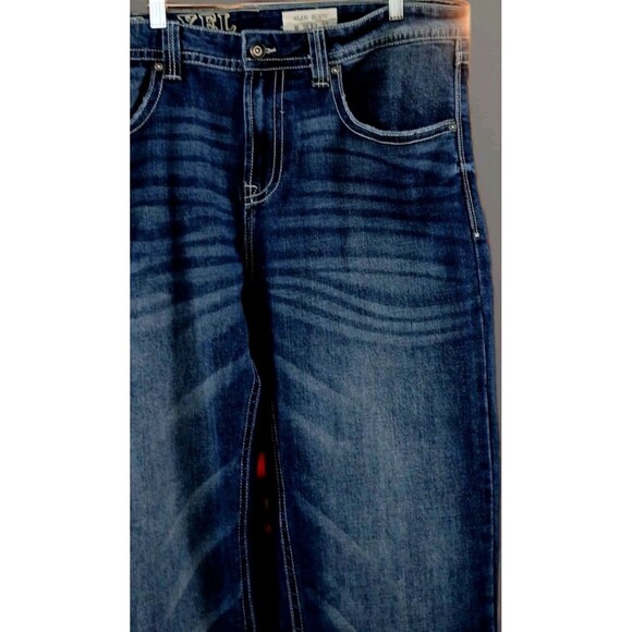 TK Axel Bootcut Jeans 40x31 Embroidered Flap Pocket Y2K Western Denim EUC - Picture 3 of 14